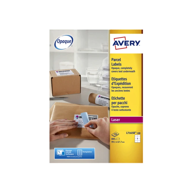 Etiket Avery L7165B-100 99.1x67.7mm blockout 800stuks