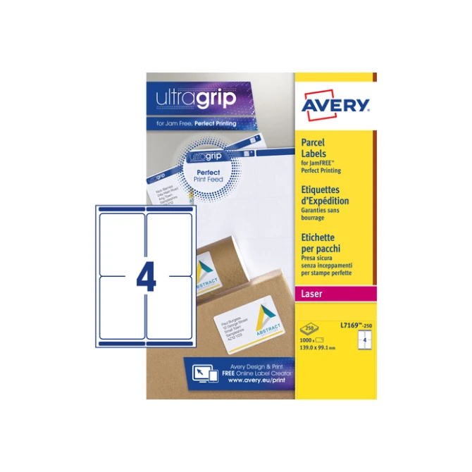 Etiket Avery L7169-250 99.1x139mm wit 1000 etiketten