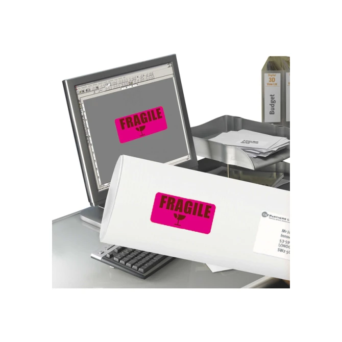 Etiket Avery L7363P-25 99.1x38.1mm neon roze 340 etiketten
