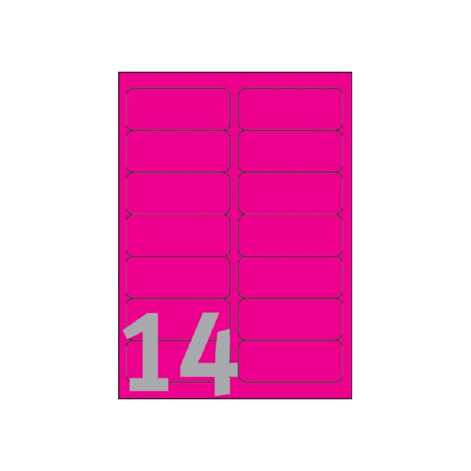 Etiket Avery L7363P-25 99.1x38.1mm neon roze 340 etiketten