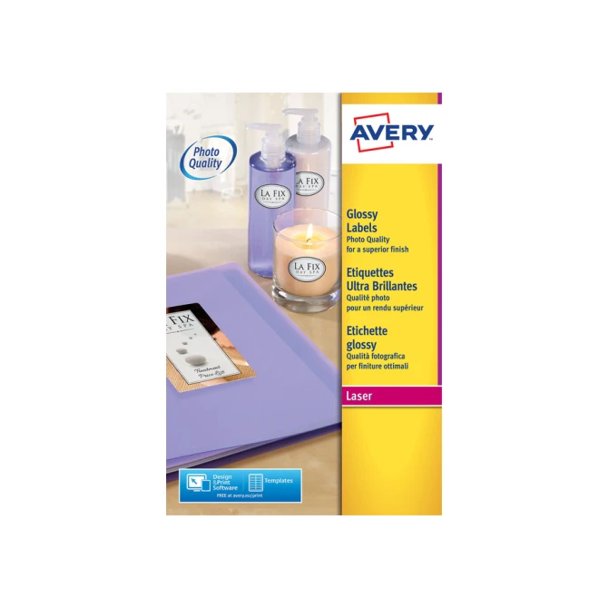 Etiket Avery L7767-40 210x297mm A4 hoogglans wit 40 etiketten