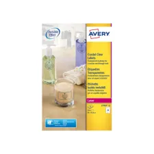 Etiket Avery L7783-25 96x50.8mm transparant 250 etiketten Etiket Avery L7783-25 96x50.8mm transparant 250 etiketten