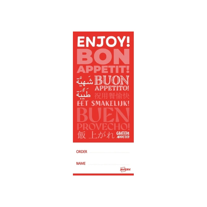 Etiket Avery sluitzegel/breukindicatie rood 40x95mm 250st