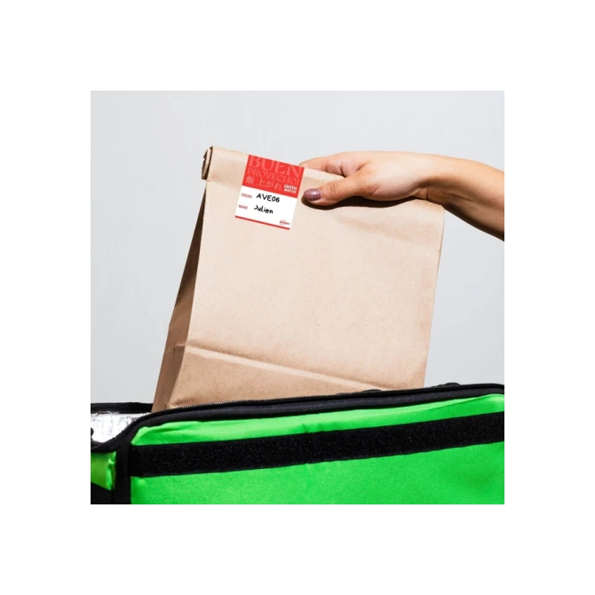 Etiket Avery sluitzegel/breukindicatie rood 40x95mm 250st