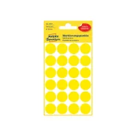 Etiket Avery Zweckform 3007 rond 18mm geel 96 etiketten