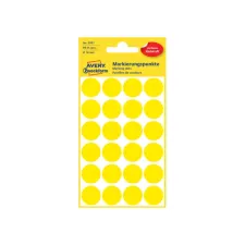Etiket Avery Zweckform 3007 rond 18mm geel 96 etiketten Etiket Avery Zweckform 3007 rond 18mm geel 96 etiketten