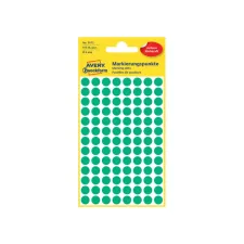 Etiket Avery Zweckform 3012 rond 8mm groen 416 etiketten Etiket Avery Zweckform 3012 rond 8mm groen 416 etiketten