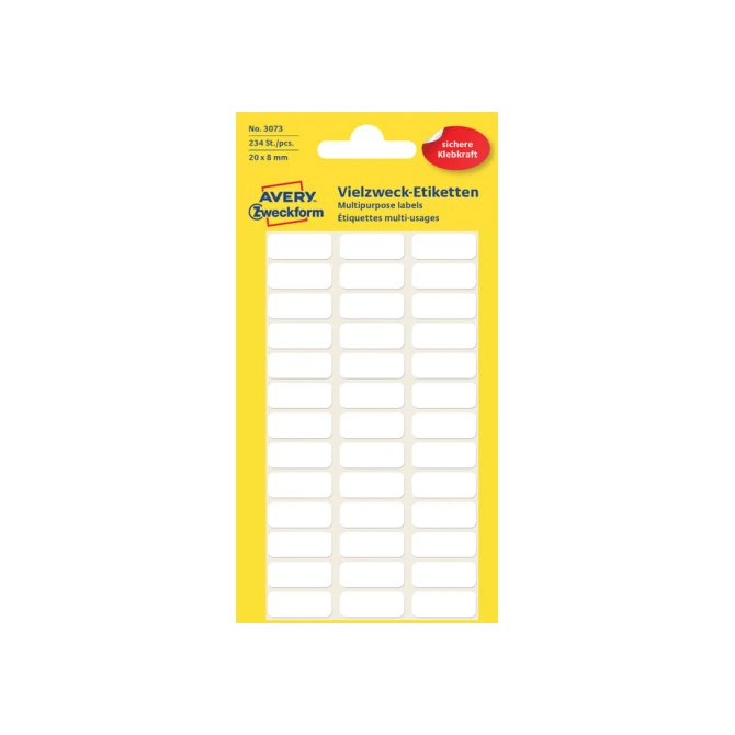 Etiket Avery Zweckform 3073 20x8mm wit 234 etiketten