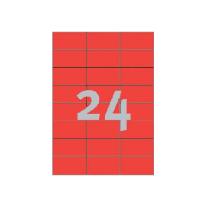 Etiket Avery Zweckform 3448 70x37mm rood 2400stuks