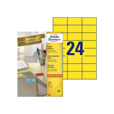 Etiket Avery Zweckform 3451 70x37mm geel 2400stuks Etiket Avery Zweckform 3451 70x37mm geel 2400stuks