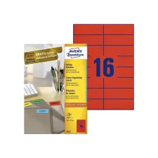 Etiket Avery Zweckform 3452 105x37mm rood 1600stuks Etiket Avery Zweckform 3452 105x37mm rood 1600stuks