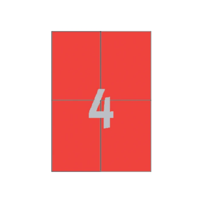 Etiket Avery Zweckform 3456 105x148mm A6 rood 400stuks
