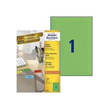 Etiket Avery Zweckform 3472 210x297mm A4 groen 100stuks
