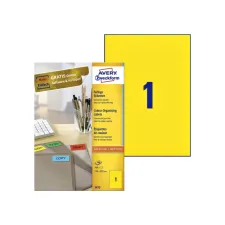 Etiket Avery Zweckform 3473 210x297mm A4 geel 100stuks