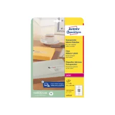 Etiket Avery Zweckform L4772-25 99.1x42.3 mm transparant mat 300stuks