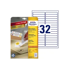 Etiket Avery Zweckform L6031REV-25 96x16.9mm afneembaar wit 800stuks