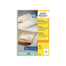 Etiket Avery Zweckform LR3424 105x48mm recycled wit 1200 etiketten
