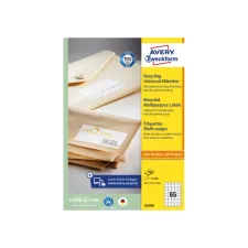 Etiket Avery Zweckform LR3666 38x21.2mm recycled wit 6500 etiketten