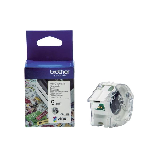 Etiket Brother CZ-1001 multifunctioneel 9mm 1 rol á 5m wit