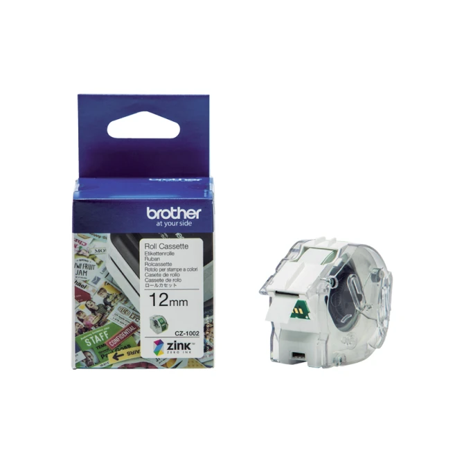 Etiket Brother CZ-1002 multifunctioneel 12mm 1 rol á 5m wit
