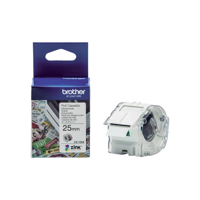 Etiket Brother CZ-1004 multifunctioneel 25mm 1 rol á 5m wit
