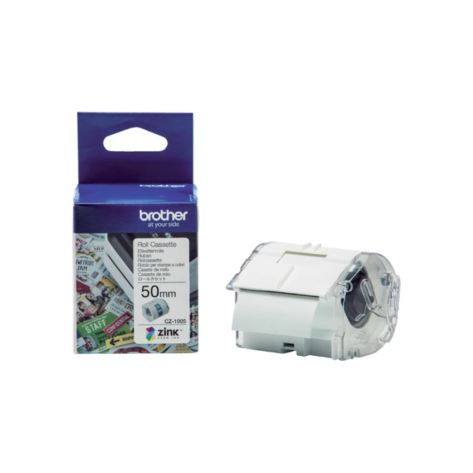 Etiket Brother CZ-1005 multifunctioneel 50mm 1 rol á 5m wit