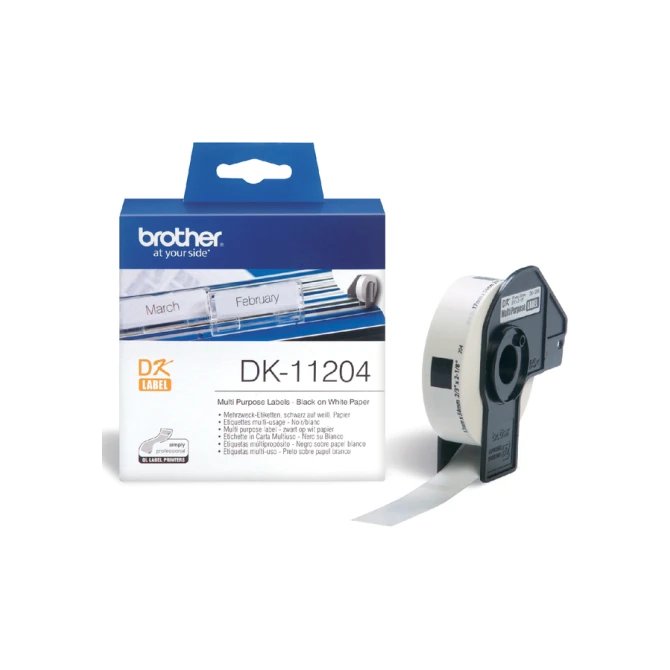 Etiket Brother DK-11204 multifunctioneel 17x54mm 1 rol á 400 stuks wit