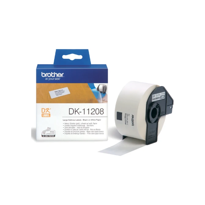Etiket Brother DK-11208 adressering groot 38x90mm 1 rol á 400 stuks wit