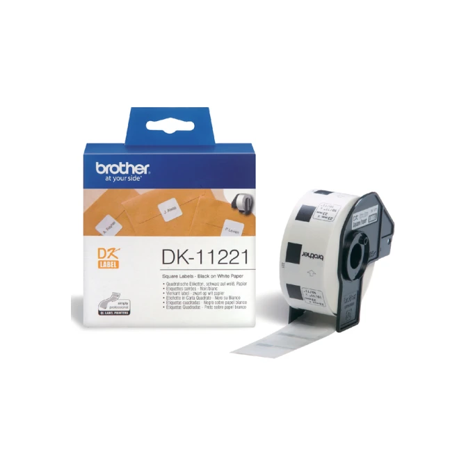 Etiket Brother DK-11221 vierkant 23x23mm 1 rol á 1000 stuks wit