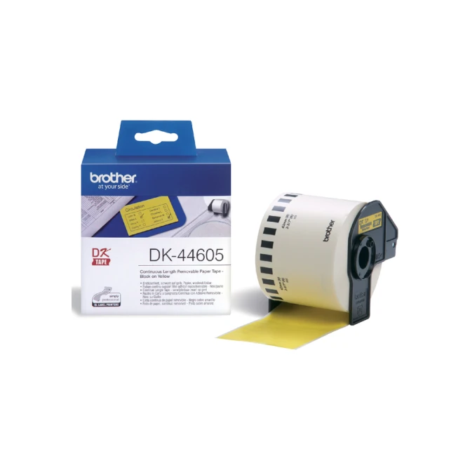Etiket Brother DK-44605 doorlopend 62mm 1 rol á 30m geel