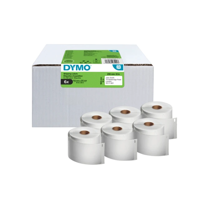 Etiket Dymo LabelWriter 5XL verzendlabel 102x210mm 6 rollen á 140 stuks wit