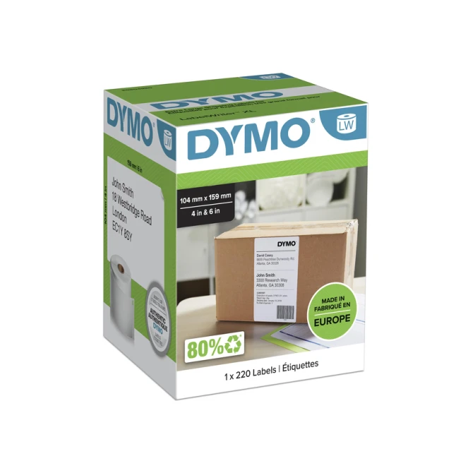 Etiket Dymo LabelWriter 5XL verzendlabel 104x159mm 1 rol á 220 stuks wit