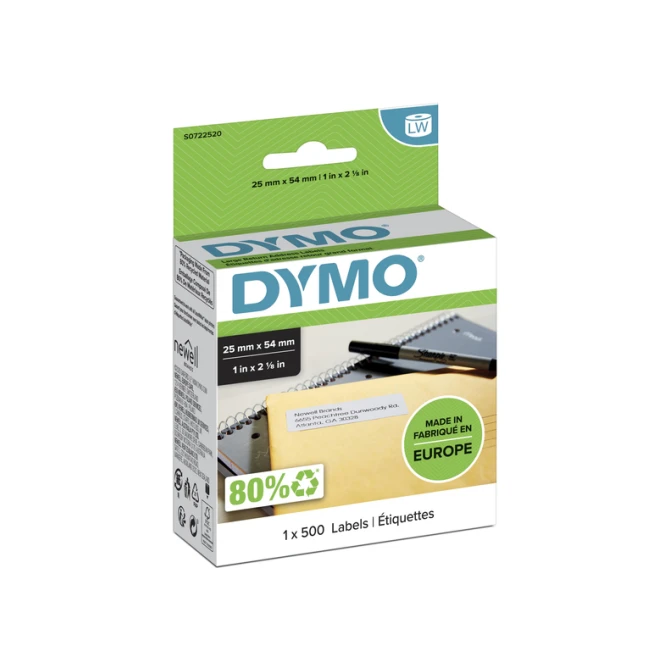 Etiket Dymo LabelWriter adressering 25x54mm 1 rol á 500 stuks wit