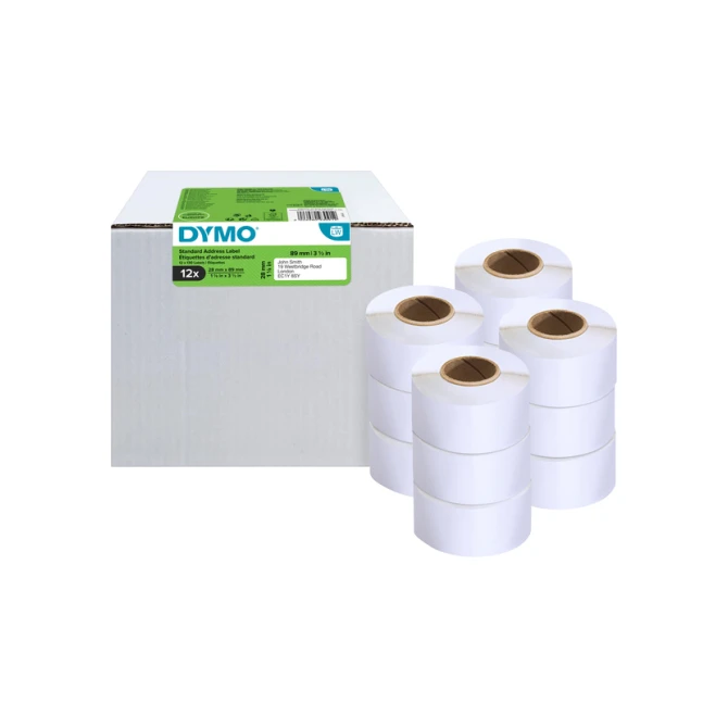 Etiket Dymo LabelWriter adressering 28x89mm 12 rollen á 130 stuks wit