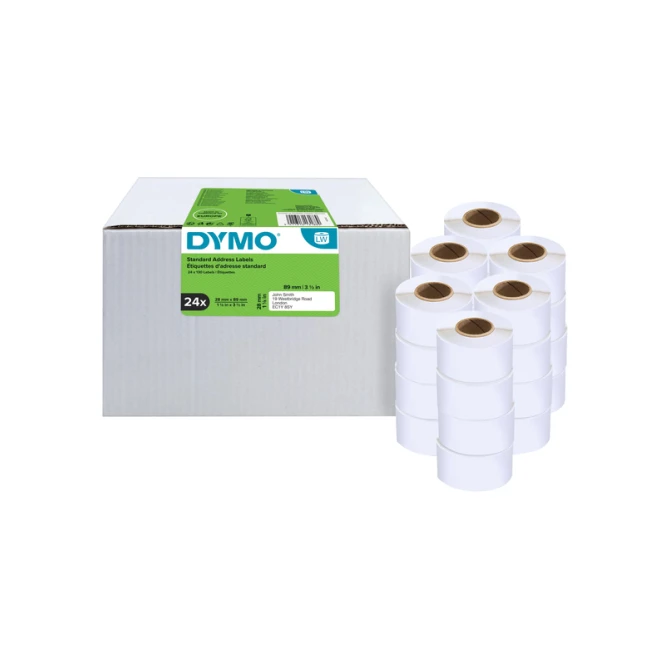 Etiket Dymo LabelWriter adressering 28x89mm 24 rollen á 130 stuks wit