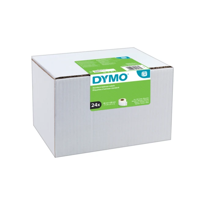 Etiket Dymo LabelWriter adressering 28x89mm 24 rollen á 130 stuks wit