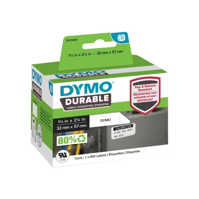 Etiket Dymo LabelWriter industrieel 32x57mm 1 rol á 800 stuks wit