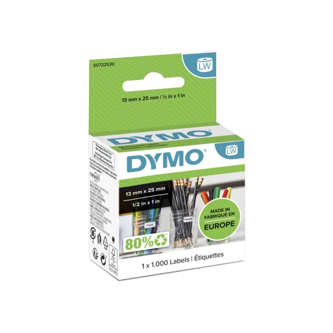 Etiket Dymo LabelWriter multifunctioneel 13x25mm 1 rol á 1000 stuks wit