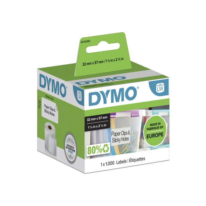 Etiket Dymo LabelWriter multifunctioneel 32x57mm 1 rol á 1000 stuks wit