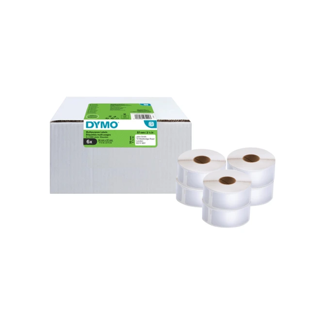 Etiket Dymo LabelWriter multifunctioneel 32x57mm 6 rollen á 1000 stuks wit