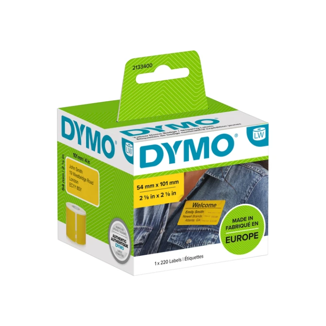 Etiket Dymo LabelWriter naamkaart 54x101mm 1 rol á 220 stuks geel