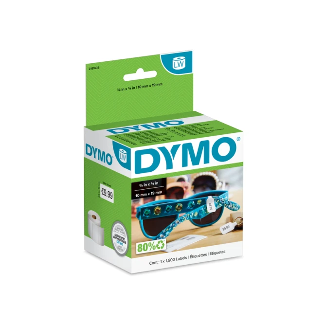 Etiket Dymo LabelWriter prijslabel 10x19mm 1 rol á 1500 etiketten wit