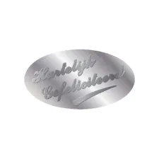 Etiket Haza hartelijk gefeliciteerd zilver à 1000 stuks