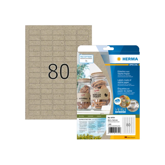 Etiket HERMA 10751 35.6x16.9mm silphie bruin 1600 stuks