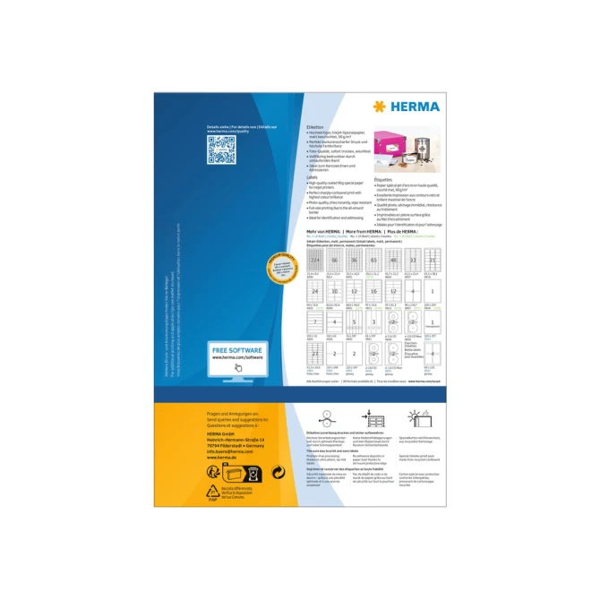 Etiket HERMA 10778 38.1x21.2mm wit 5200stuks