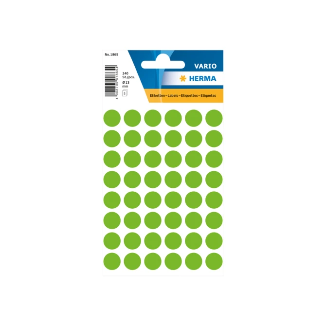 Etiket HERMA 1865 rond 12mm groen 240stuks