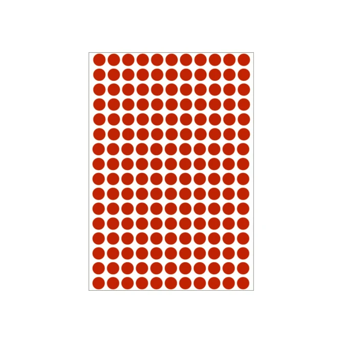 Etiket HERMA 2212 rond 8mm rood 5632stuks