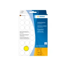 Etiket HERMA 2251 rond 19mm geel 1280stuks