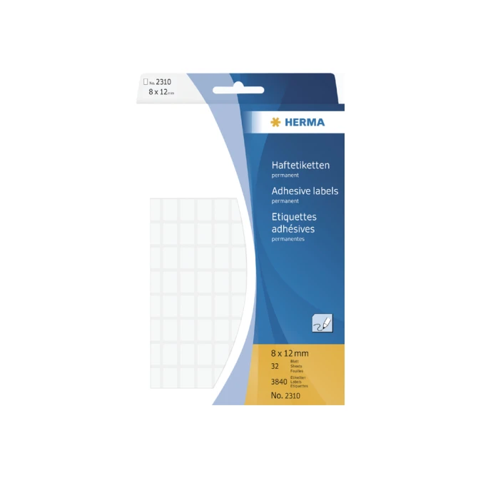 Etiket HERMA 2310 8x12mm wit 3840 stuks