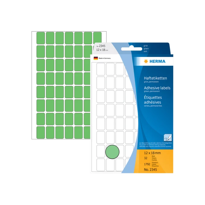 Etiket HERMA 2345 12x18mm groen 1792stuks